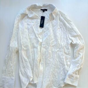 Lulu's white Textured Button-Up Blouse